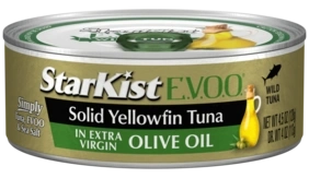StarKist E.V.O.O.® Solid Yellowfin Tuna in Extra Virgin Olive Oil (Can) StarKist E.V.O.O.® Solid Yellowfin Tuna in Extra Virgin Olive Oil (Can)
